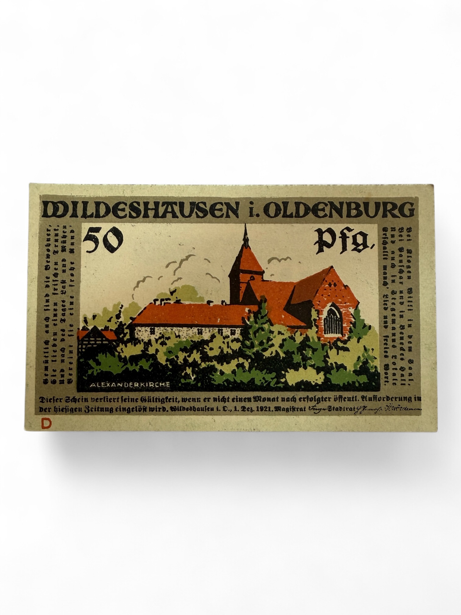 Germany Pfennig Notgeld Emergency Banknote Issues Over a Century Old Unc Unique and Rare