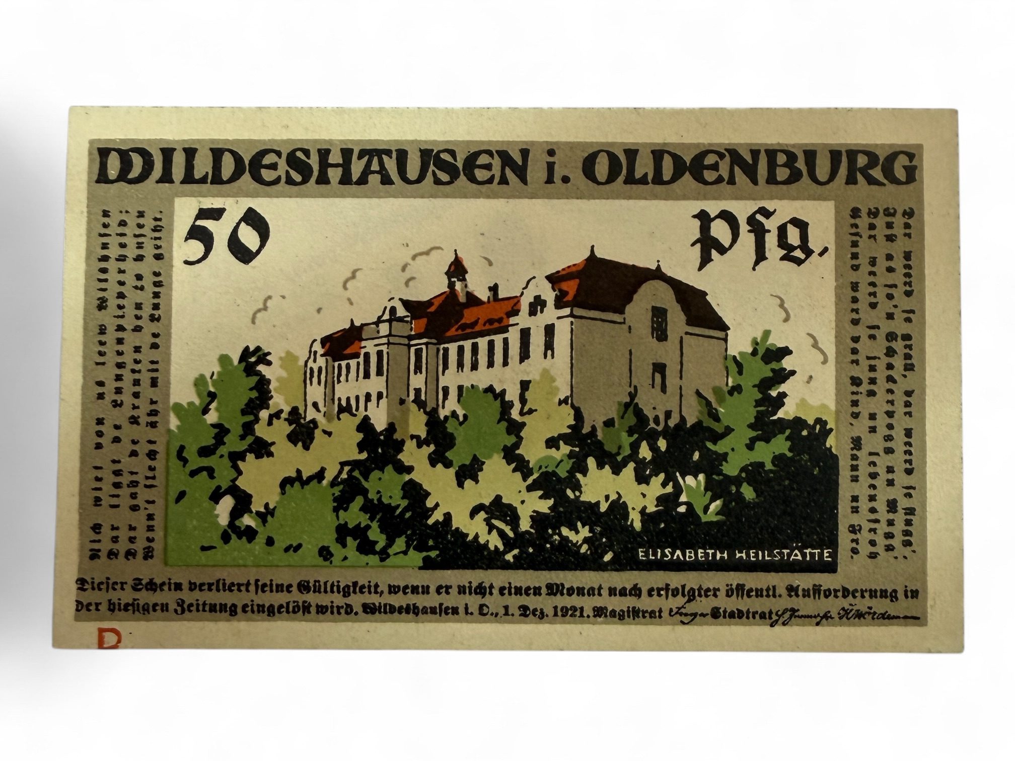 Germany Pfennig Notgeld Emergency Banknote Issues Over a Century Old Unc Unique and Rare