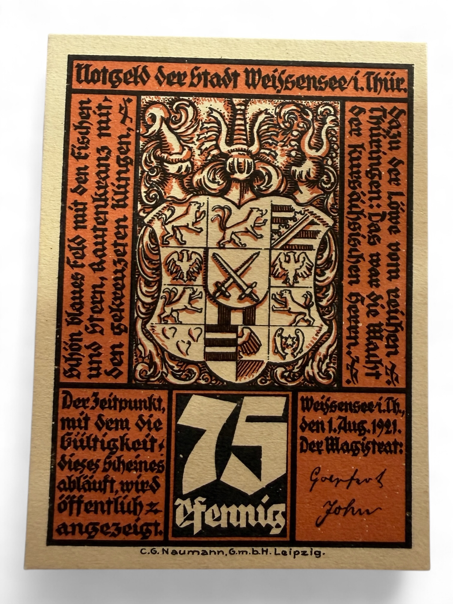 Germany Pfennig Notgeld Emergency Banknote Issues Over a Century Old UNC Unique and Rare