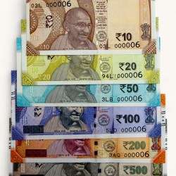 Rs 10 to 500 India Banknote Low Serial Solid Number Set 000006 Number of Venus Gem Unc Unique and Rare