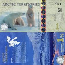 Arctic Territories One and a Half Polar Dollar Fantasy Issue Unique and Rare