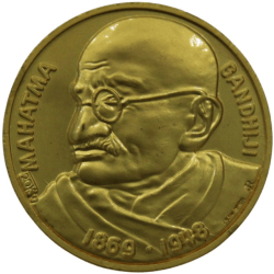 Reproduction Medal - Mahatma Gandhi Gold Color Plated Medallion