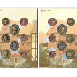 Danmark Euro Pattern 2002 Rare (8 Coin Set ) with Beautiful Folder