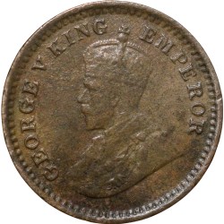 Bronze 1/12 Anna of George V (AD 1917) of Calcutta Mint KM 509 Extremely Fine