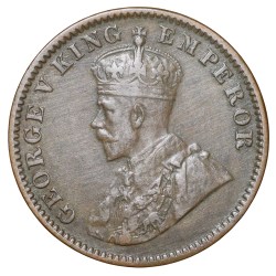 Bronze 1/4 Anna of George V (AD 1917) of Calcutta Mint Beautiful Grade