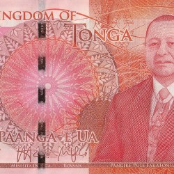 2 Pa'anga of Tonga Country (AD 2015) with Portrait of King Tupou VI/Whale leaping out of water