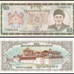 Bhutan 20 Ngultrum World Banknote 1985 to1992 ND P16a UNC Unique and Rare