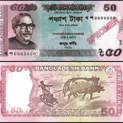 Bangladesh 50 Taka World Banknote 2014 P55Acs Specimen UNC Unique and Rare