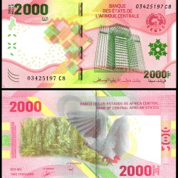 Central African States 2000 Francs World Banknote 2020 P702 UNC Unique and Rare