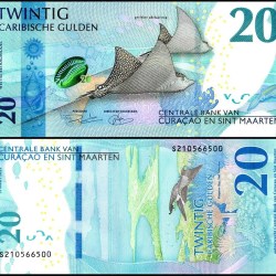 Curacao and Sint Maarten Netherlands Antilles 20 Caribbean Gulden Banknote 2025 P1 UNC Unique and Rare