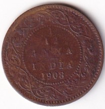 1/12 Anna 1908 King Edward VII Old British India Coin