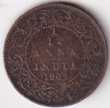 1/12 Anna 1904 King Edward VII Old British India Coin