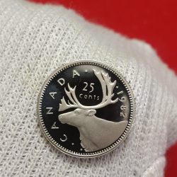 Elizabeth II DG Regina 25 Cents Proof Coin 1982 Year Canada Royal Mint