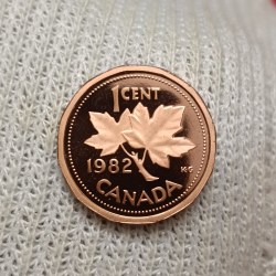 Elizabeth II DG Regina 1 Cents Copper Proof Coin 1982 Year Canada Royal Mint