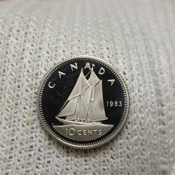 Elizabeth II DG Regina 10 Cents Proof Coin 1983 Year Royal Canadian Mint