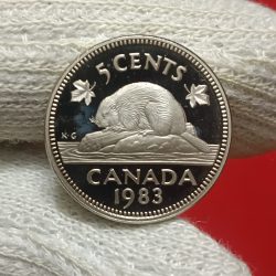 Elizabeth II DG Regina 5 Cents Proof Coin 1983 Year Royal Canadian Mint