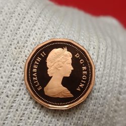 Elizabeth II DG Regina 1 Cents Copper Proof Coin 1983 Year Royal Canadian Mint