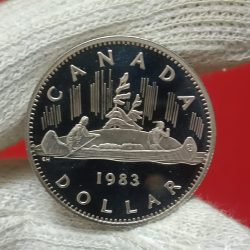 Elizabeth II DG Regina 1 Dollar Proof Coin 1983 Year Royal Canadian Mint
