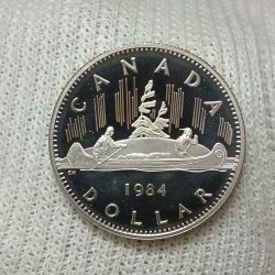 Elizabeth II DG Regina 1 Dollar Proof Coin 1984 Year Royal Canadian Mint