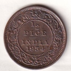 British - India 1⁄2 Pice (George V) 1934 Rare Unc Coin#E-360