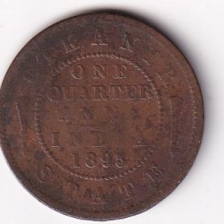 Indian Local and Princely states › Bikanir, ¼ Anna 1895 - Victoria Rare Coin #C-49