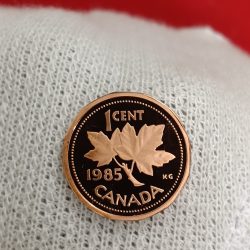 Elizabeth II DG Regina 1 Cents Copper Proof Coin 1985 Year Royal Canadian Mint