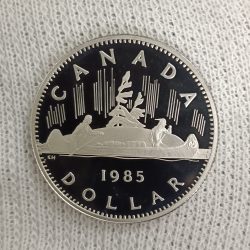 Elizabeth II DG Regina 1 Dollar Proof Coin 1985 Year Royal Canadian Mint