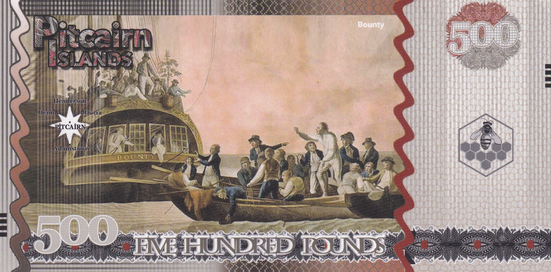 United Kingdom 500 Pounds - Elizabeth II HMS Bounty Rare Fantasy Note #B2