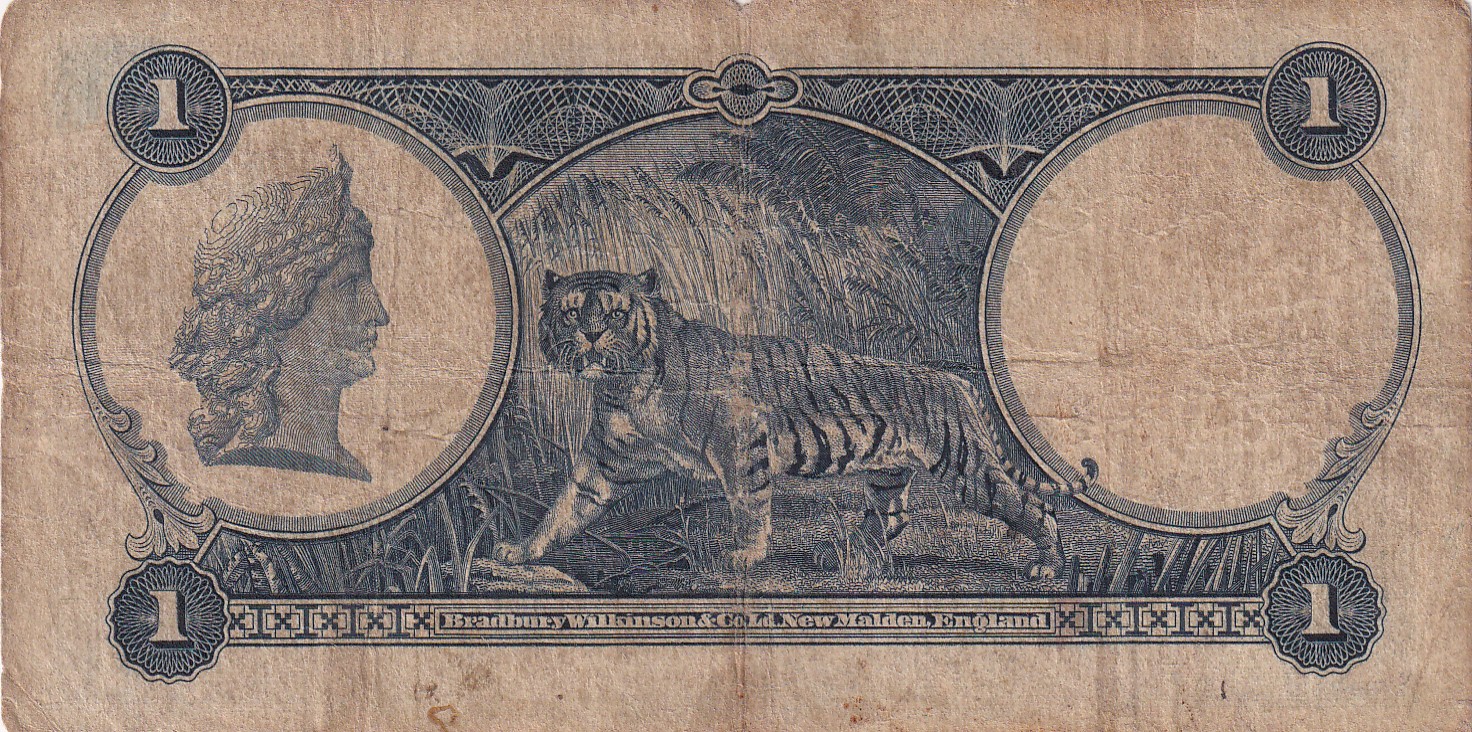 Malaysia › British Malaysia › Straits Settlements 1 Dollar (1935) - George V Rare Note #B2