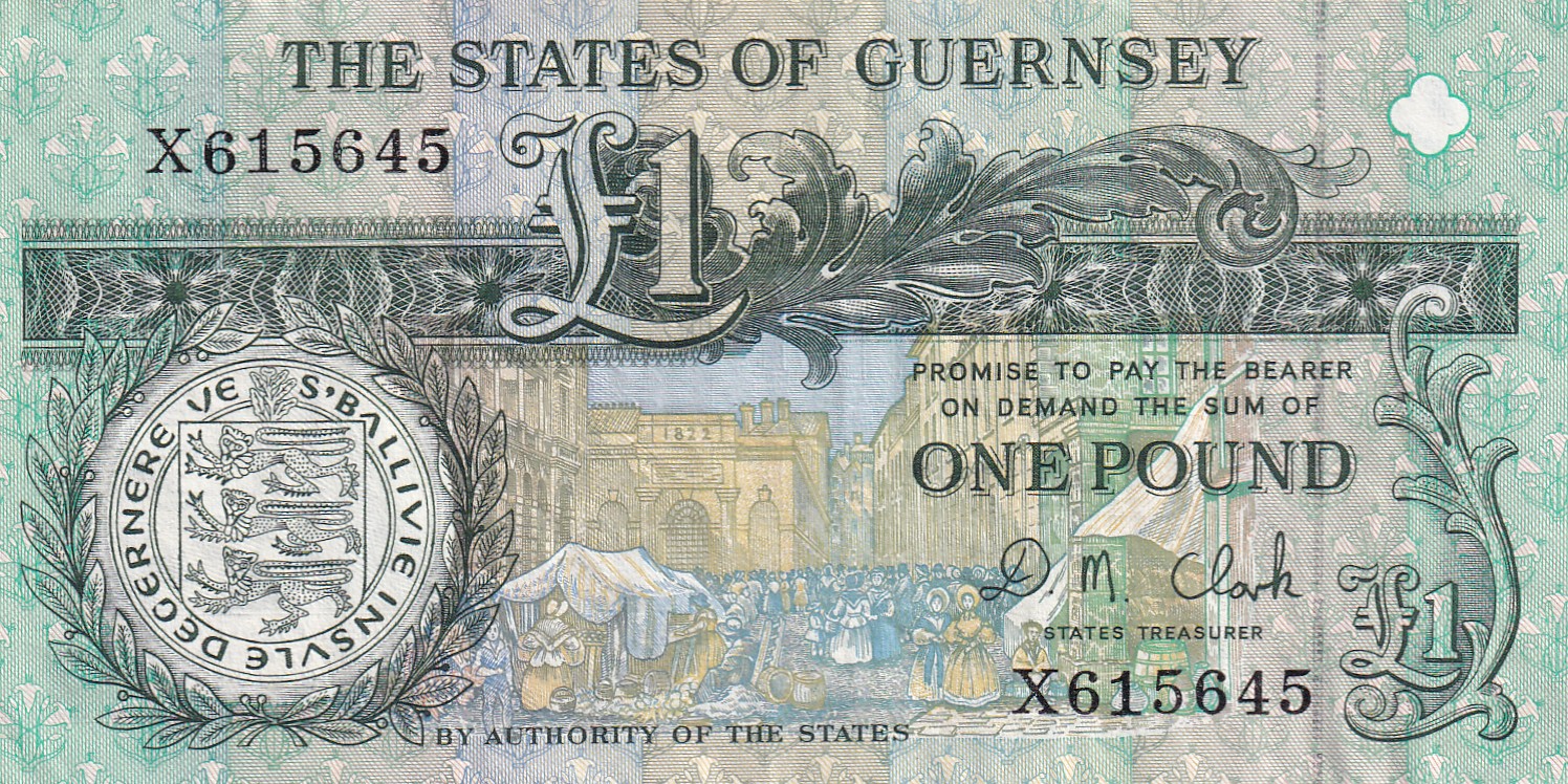 Guernsey 1 Pound Rare Note#B2