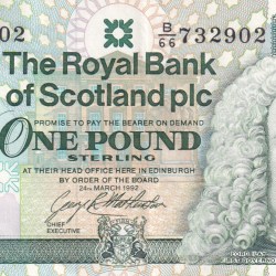 Scotland 1 Pound (Royal Bank of Scotland) Rare Note#B2