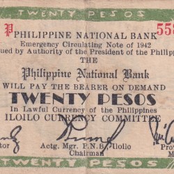 Philippines 20 Pesos 1942 Series Rare Note#B2