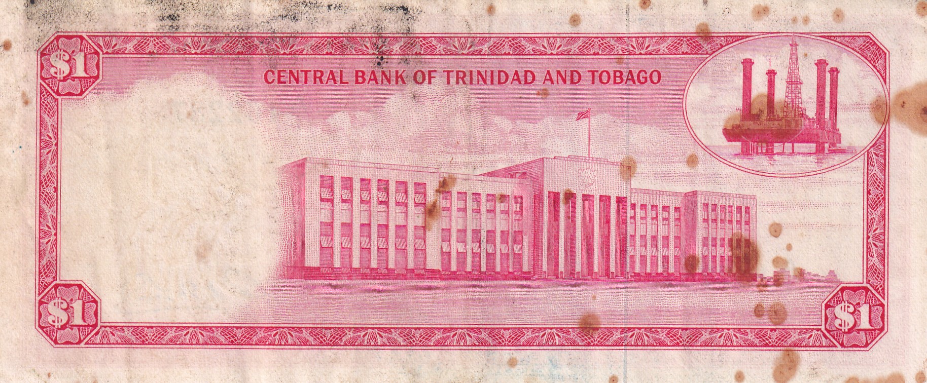 Trinidad and Tobago 1 Dollar - Elizabeth II Issue Rare Note #B2
