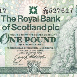 United Kingdom › Scotland 1 Pound Royal Bank of Scotland Rare Note #B2