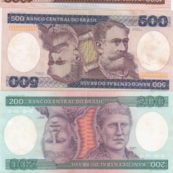 Brazil 4 Different Denomination Rare (4 Pcs) Note Set #Q