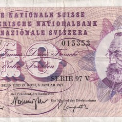 Switzerland 10 Francs (5th series) 1977 Rare Note #B2