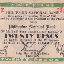 Philippines 20 Pesos 1942 Series Rare Note#B2