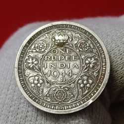 George Vi Silver One Rupee India 1944 Year Bombay Mint British of India 05