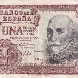 Spain 1 Peseta Rare Note #B2