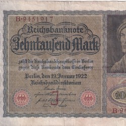 German 10 000 Mark (Reichsbank) 1922 Series Rare Big Size Note #B2