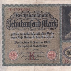 Germany 10 000 Mark (1922) Reichsbank Rare Note #B2