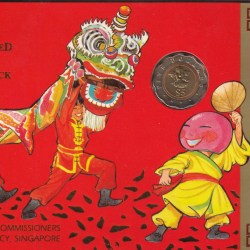 1995 Singapore Uncirculated 6 Coin Set With Beautiful Folder Packaging