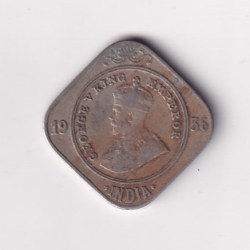 2 Anna 1936 George V Bombay Mint Rare Coin #K-17
