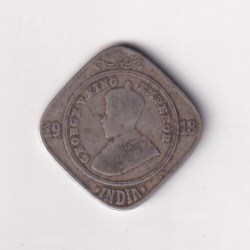 British- India 2 Annas 1918 George V Rare (Bombay Mint) Coin #K-45