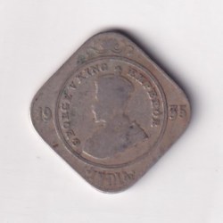 British- India 2 Annas 1935 George V Rare (Bombay Mint) Coin #K-32