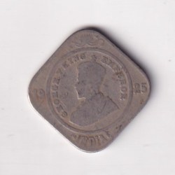 British- India 2 Annas 1925 George V Rare Coin #K-34
