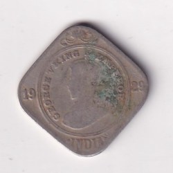 British- India 2 Annas 1929 George V Rare Coin #K-60