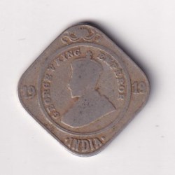 British- India 2 Annas 1919 George V Rare Coin #K-67