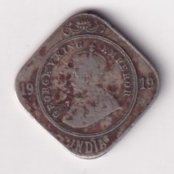 British- India 2 Annas 1919 George V Rare Coin #K-70