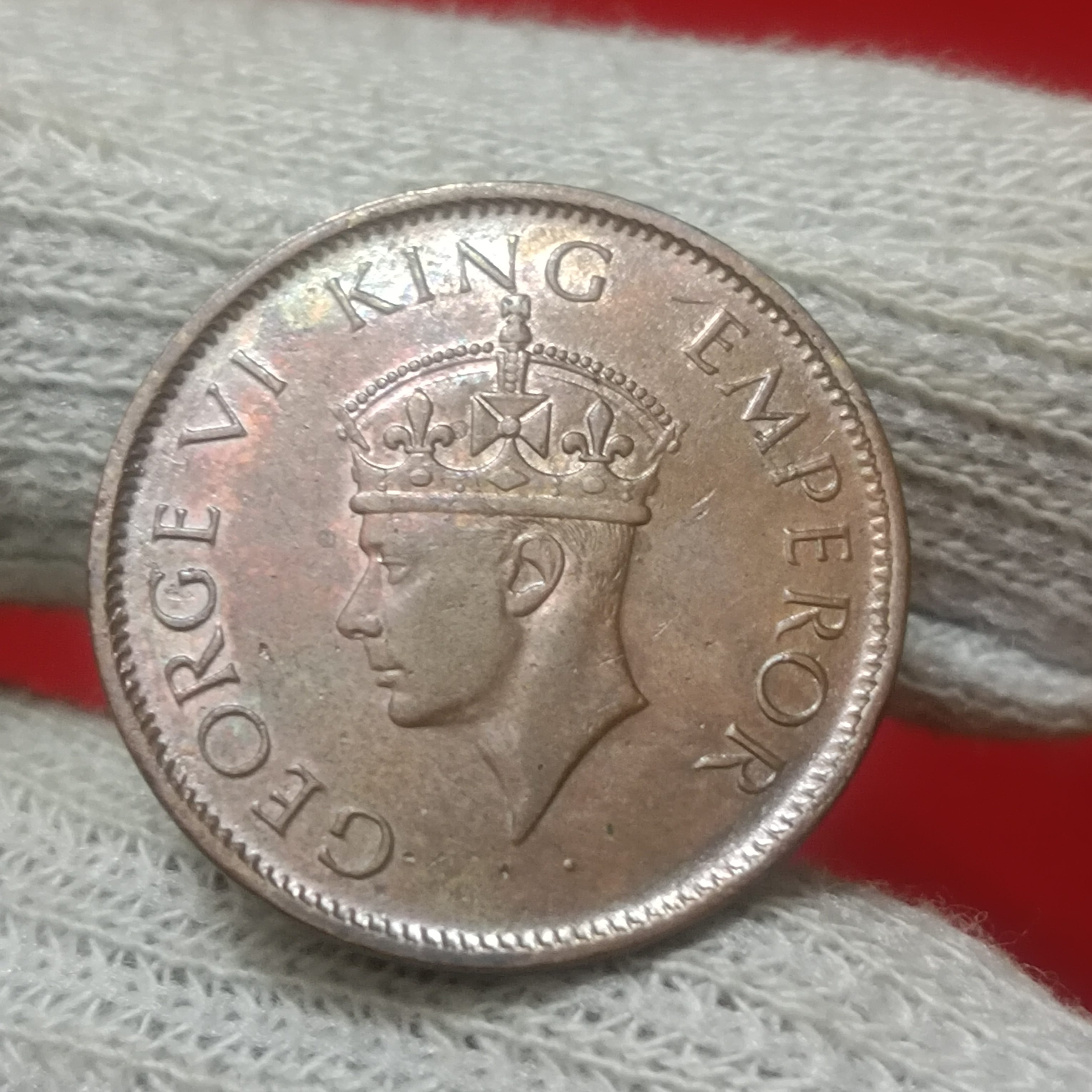 Extremely Rare Coin George Vi One Quarter Anna 1941 Year Bombay Mint British of India